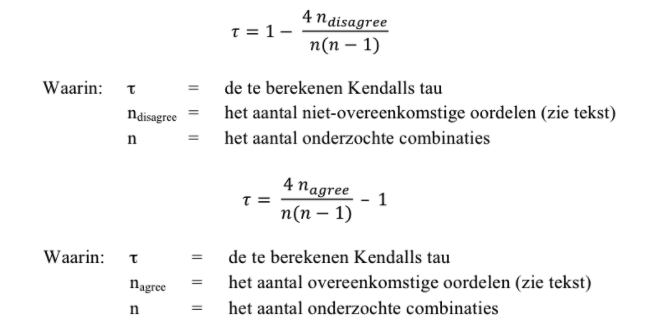 Kendall formules